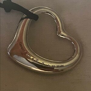 Tiffany & Co. Silver Open Heart Necklace X large